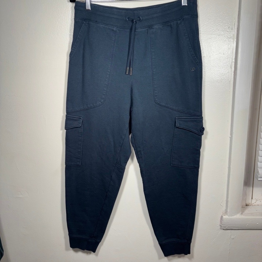 VRST French Terry Cargo Joggers Mens Sz M Blue Sweatpants Activewear